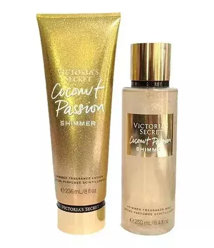 Victoria´s Secret Kit Body Splash + Creme Hidratante Coconut Passion SHIMMER 250ml +236ml