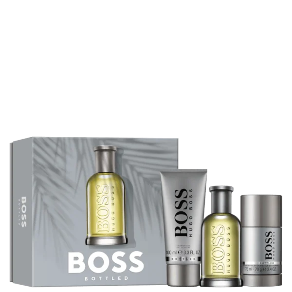 Kit Hugo Boss Bottled Eau de Toilette Perfume 100 ml + Desodorante 75 ml + Gel de Banho 100ml