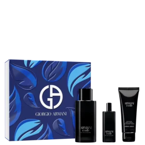 Kit Perfume Giorgio Armani Code Eau de Toilette Masculino 125 ml + Miniatura 15 ml + Gel De Banho 75 ml