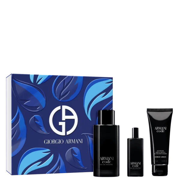 Kit Perfume Giorgio Armani Code Eau de Toilette Masculino 125 ml + Miniatura 15 ml + Gel De Banho 75 ml