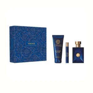 Kit Versace Dylan Blue Pour Homme Perfume Eau de Toilette 100ml +10ml + gel de Banho 150ml