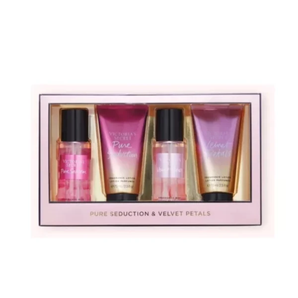 Kit Victoria's Secret Pure Seduction & Velvet Petals - 2 Body Splash 75ml + 2 Lotion 75ml