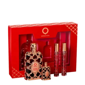 Kit Orientica Amber Rouge Eau de Parfum - Perfume Unissex 80ml + Miniatura 7,5ml + 2 Atomizers 10ml