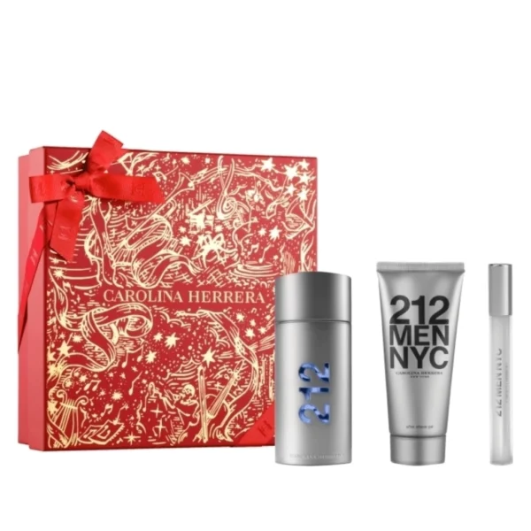Kit 212 Men Nyc Eau de Toilette 100ml + Travel Sive 10ml + Gel Pós-Barba 100ml Carolina Herrera