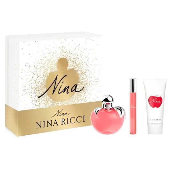 Kit Nina Ricci Eau de Toilette Perfume 50ml + Roll-On 10ml + Loção Corporal 75ml